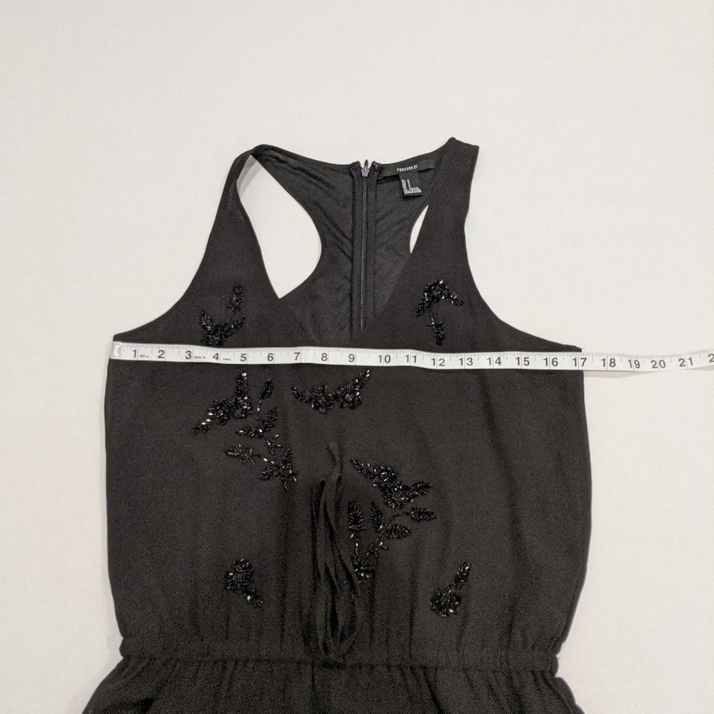 F21 black chiffon beaded romper - Picture 4 of 6